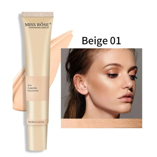 Beige 1 | Miss Rose Silk Flawless Foundation | Long-Lasting Lightweight Liquid Foundation with Natural Radiant Finish