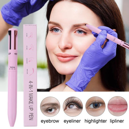 Multi-effect 4 In 1 Eyeliner Eyebrow Pencil Contour Pen Long Lasting Waterproof Cosmetics Eyeliner Makeup Pencil Lip Liner Pen