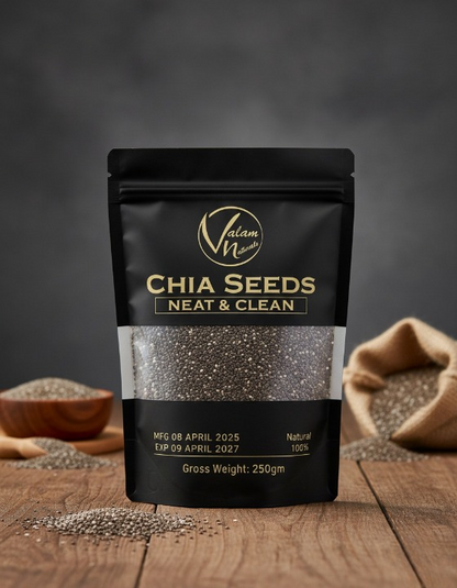 Valam Naturals Chia Seeds – 100% Pure, Clean & Nutrient-Rich Superfood