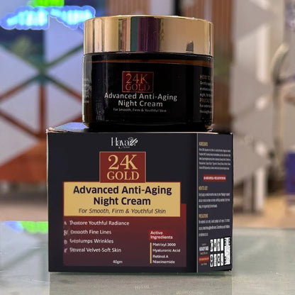 Haya 24K Gold Advanced Anti-Aging Night Cream with Retinol Hyaluronic Acid and Niacinamide