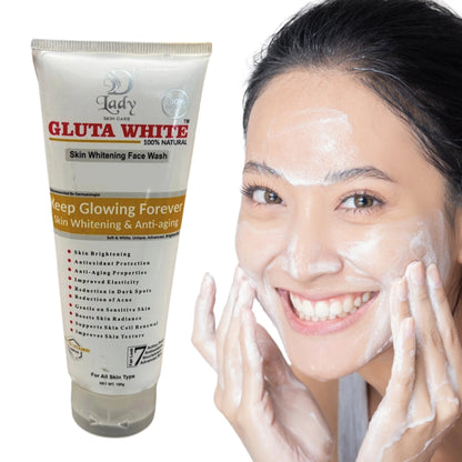 Gluta White Skin Whitening Face Wash | 7-in-1 Brightening & Anti-Aging Formula