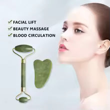 Jade Roller and Gua Sha Stone – Natural Anti-Aging Facial Massage Tool for Glowing Skin