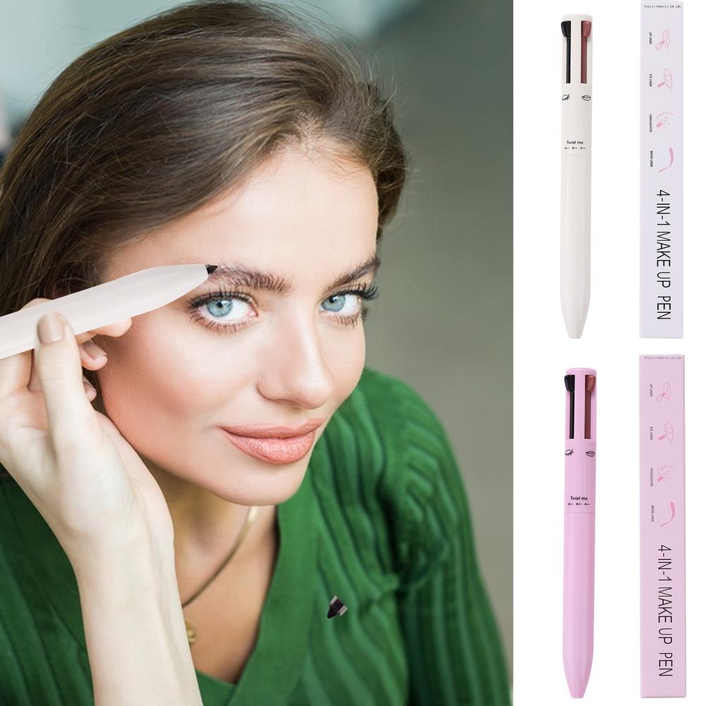 Multi-effect 4 In 1 Eyeliner Eyebrow Pencil Contour Pen Long Lasting Waterproof Cosmetics Eyeliner Makeup Pencil Lip Liner Pen